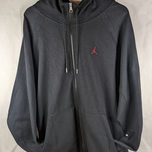 Jordan Jacket Hoodie Full Zip Black Red Men Size 2xl